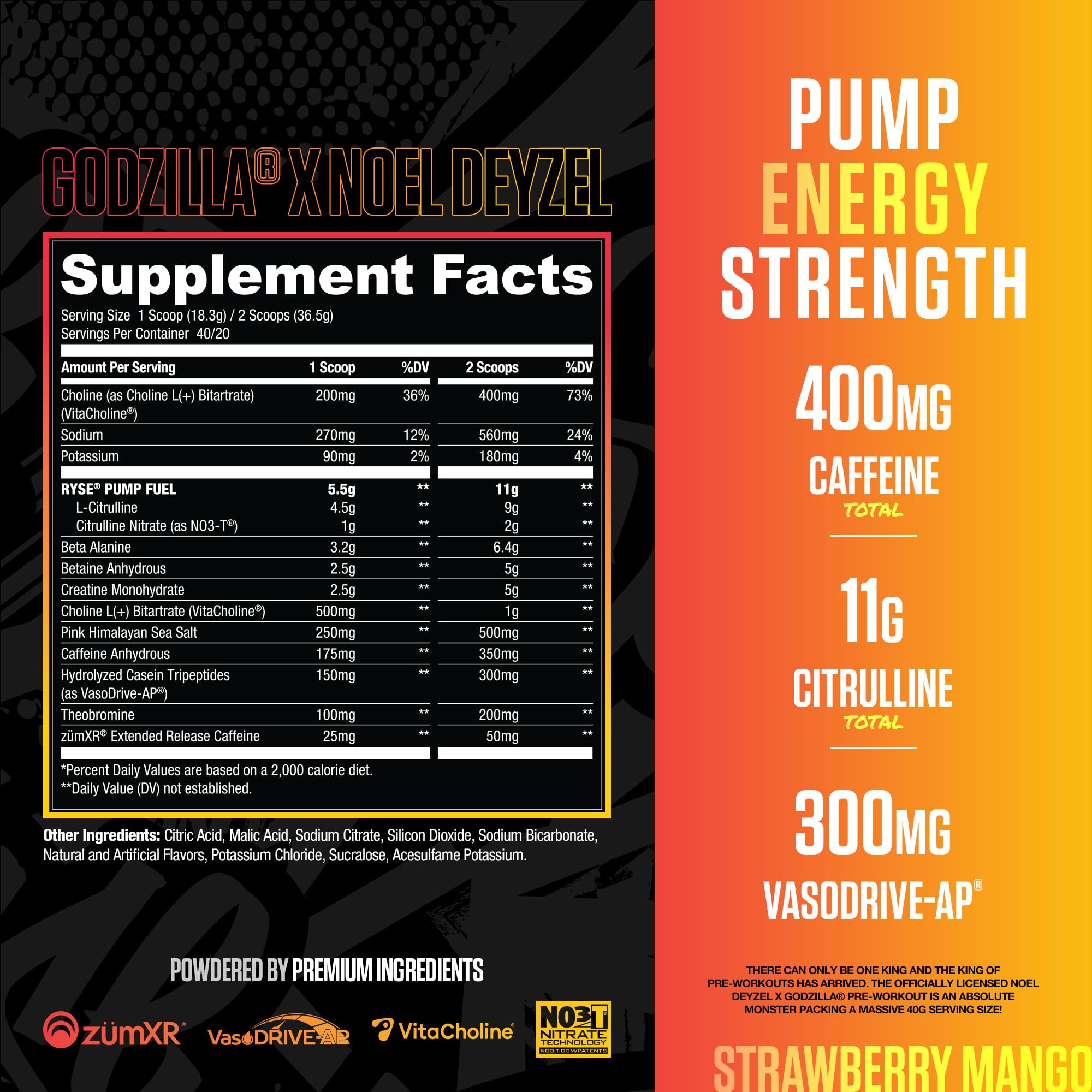 RYSE Godzilla scoop ready for precise pre-workout serving
