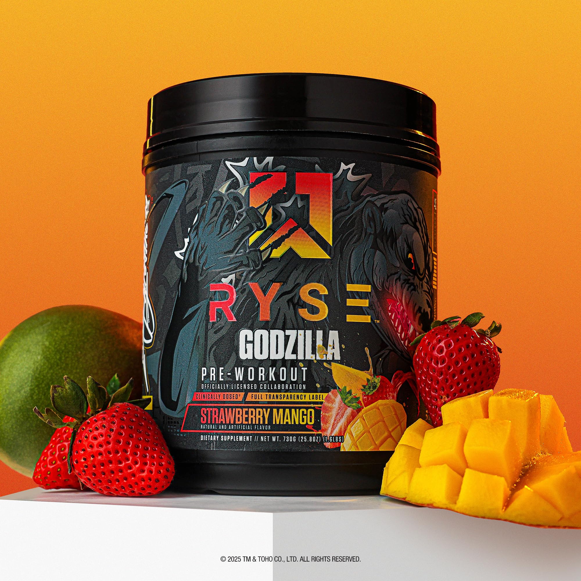 RYSE Godzilla measuring spoon dispensing powder for consistent dosing