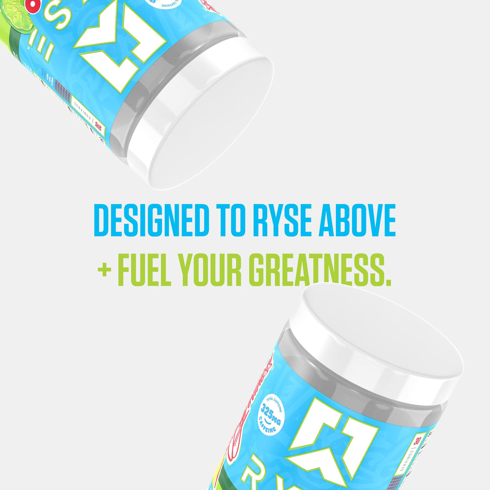 RYSE Loaded glass with powder ready for gym-day pre-workout ritual.