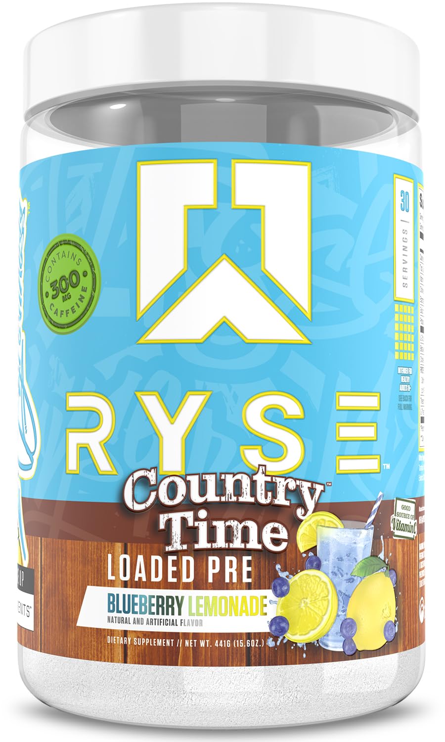 RYSE Loaded Pre-Workout front label with bold branding and performance blend.