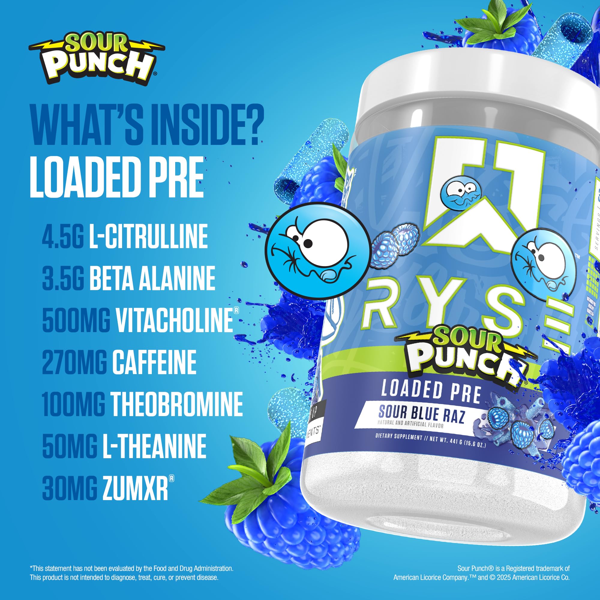Ryse Loaded powder being poured into a shaker for a pump-ready drink.