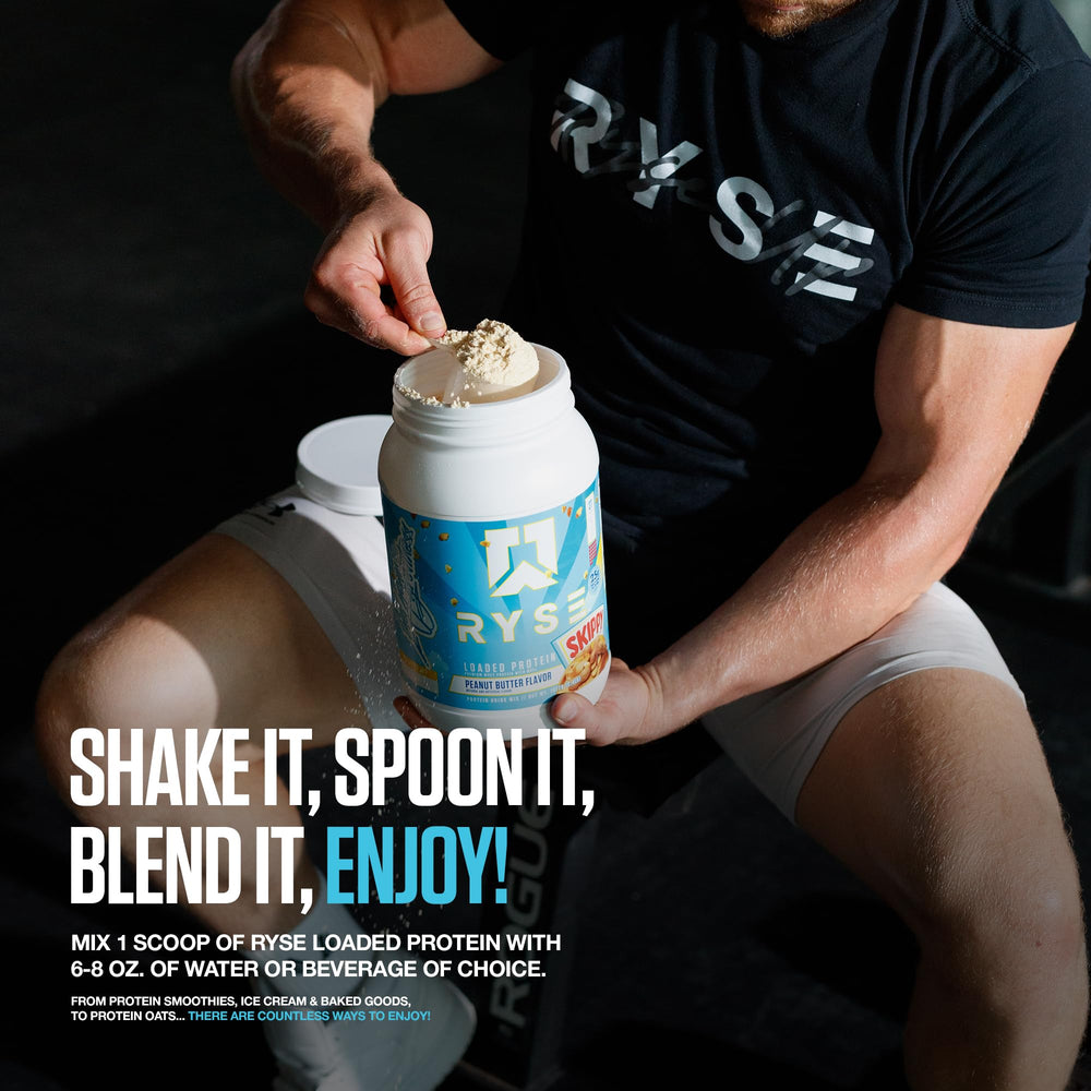RYSE Loaded Protein Powder Blueberry Muffin shake texture promises a creamy, satisfying flavor.