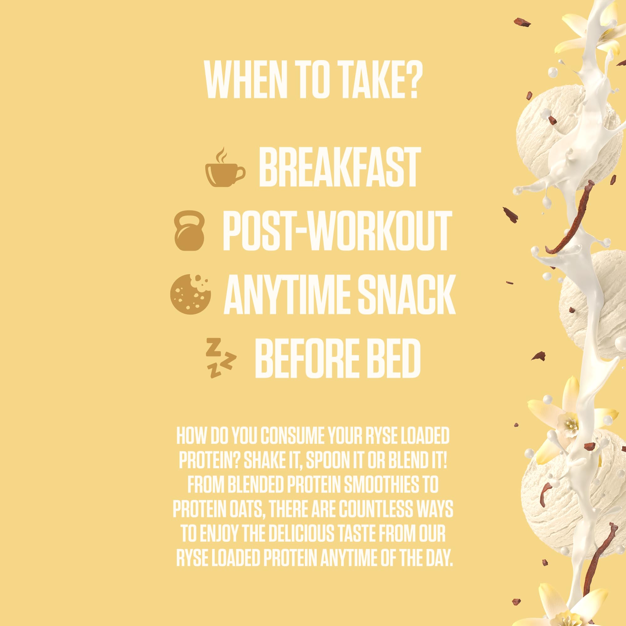 RYSE Loaded Protein bottle highlights Marshmallow flavor and indulgent tasting experience.
