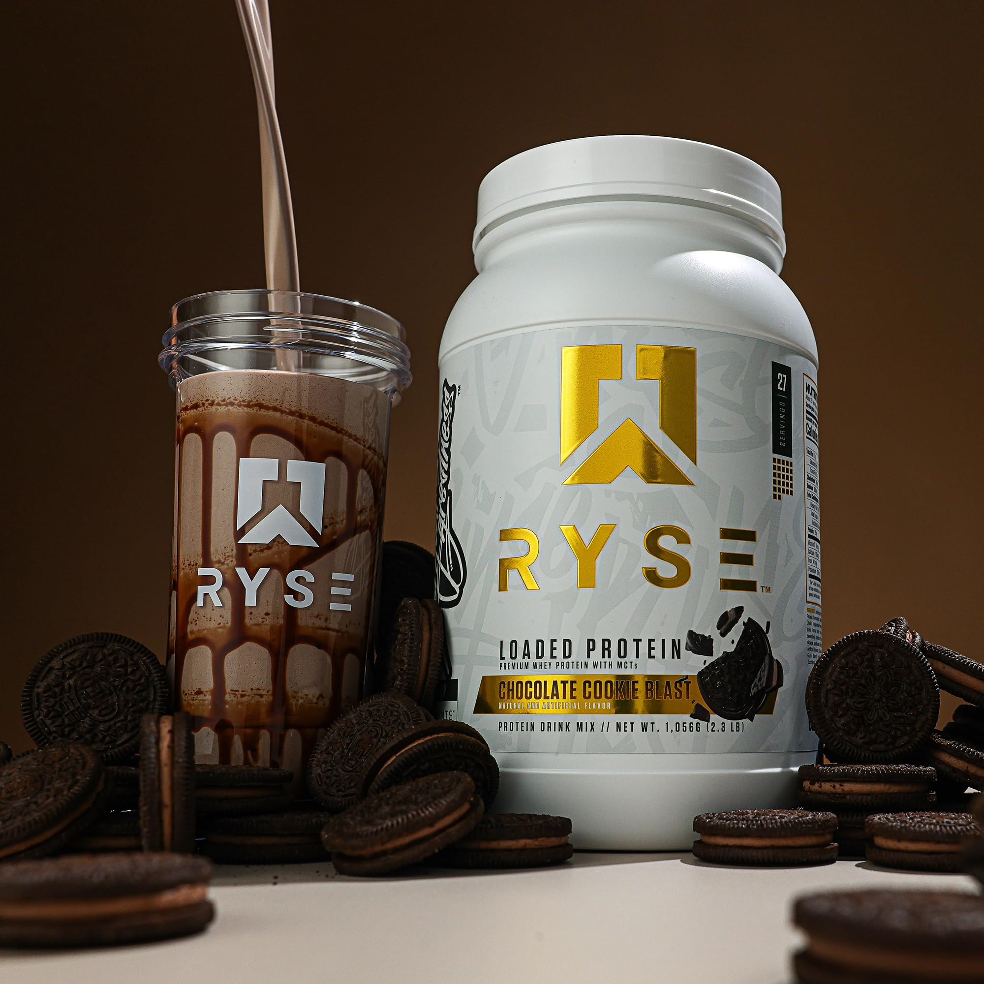 Nutrition facts label for RYSE Loaded Protein Powder