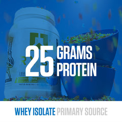 RYSE Fruity Crunch in a shaker shows smooth blend and satisfying texture.