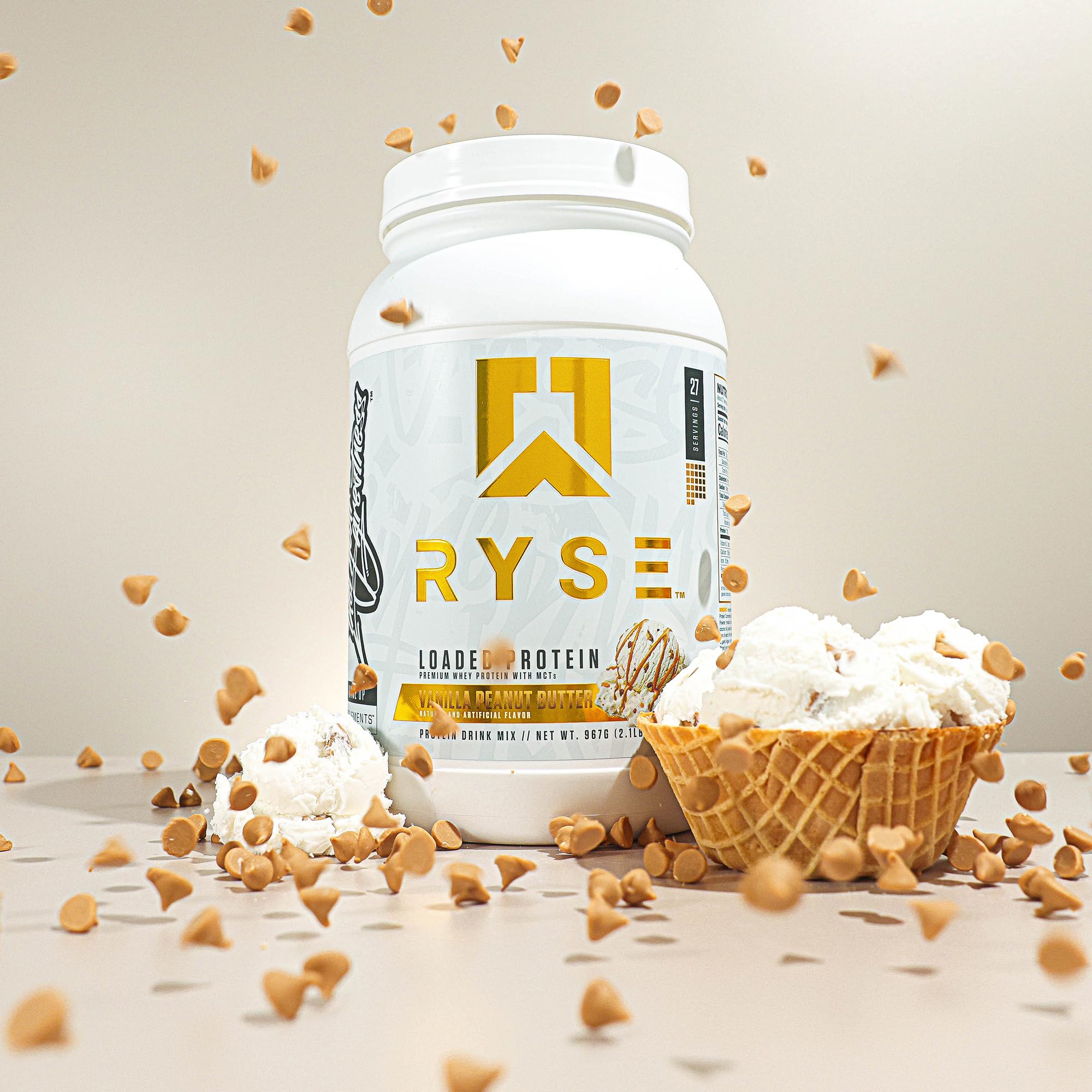 RYSE ingredients list showcases clean protein and added prebiotic fiber.