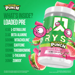RYSE Sour Punch Watermelon flavor slice evokes refreshing flavor and motivation.
