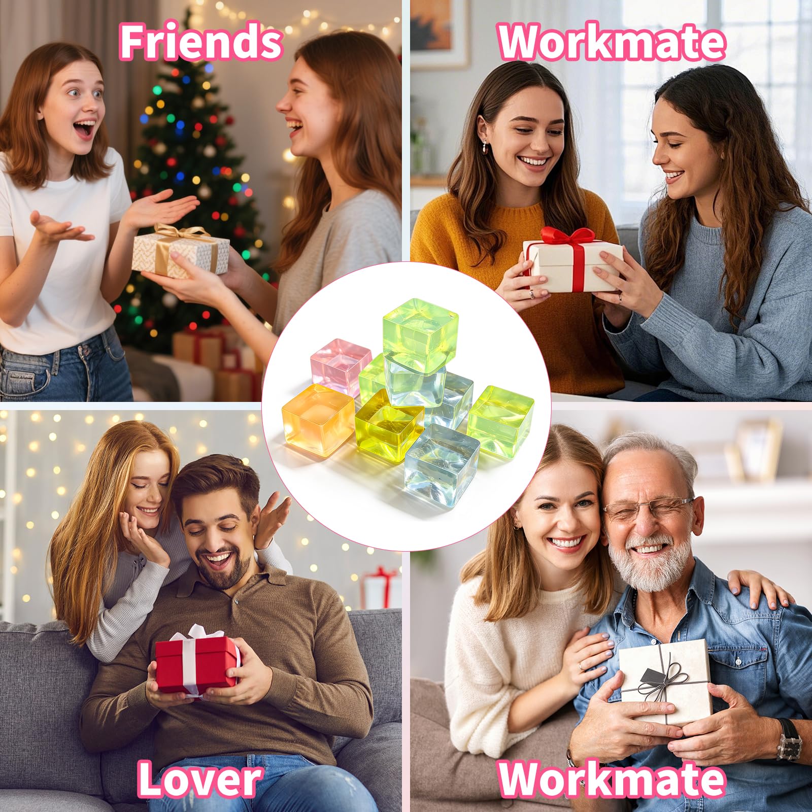 Rytopt color-styled stress cubes perfect stocking stuffers for holidays and events.