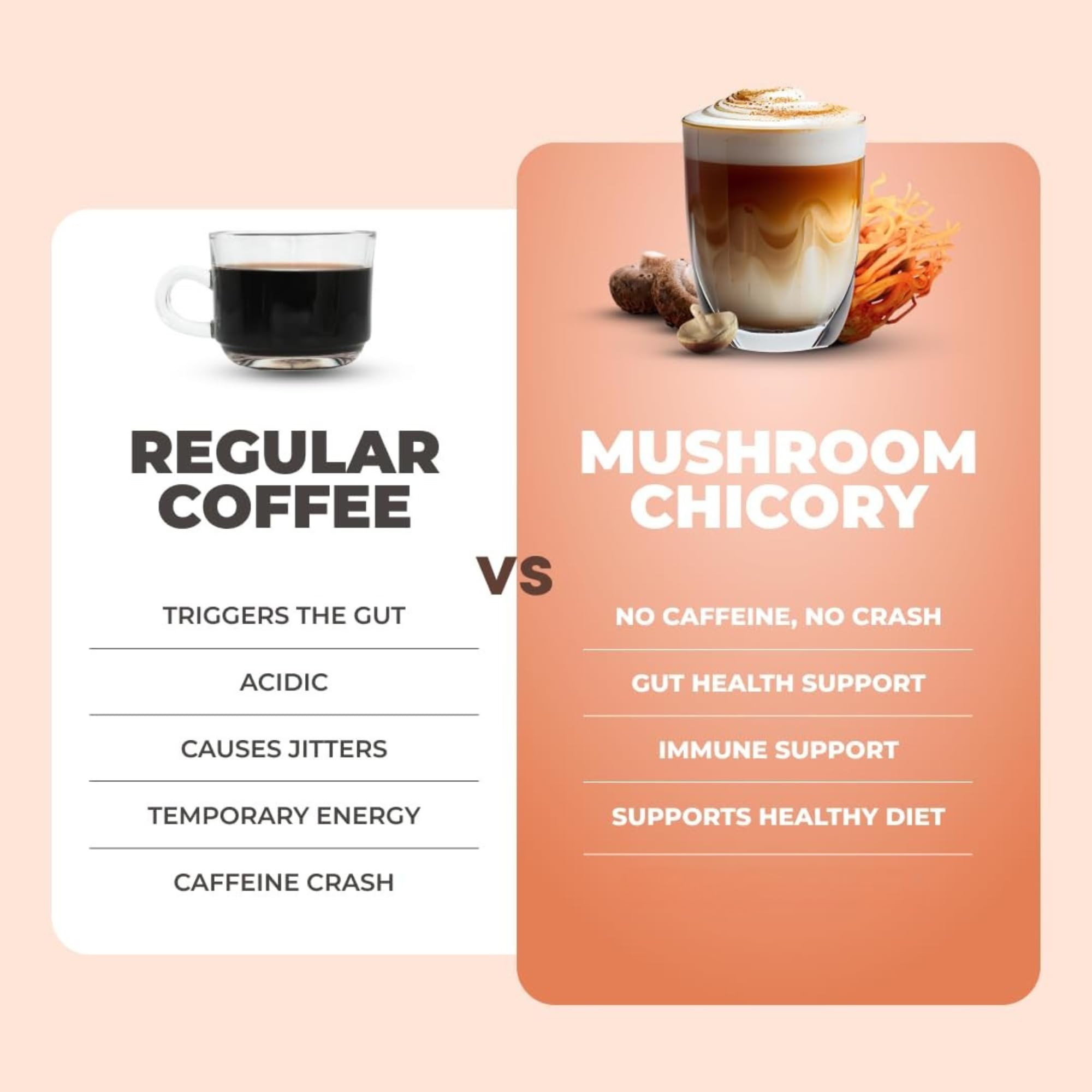 RYZE Chicory Root Powder closeup emphasizing fiber-rich prebiotic benefits.