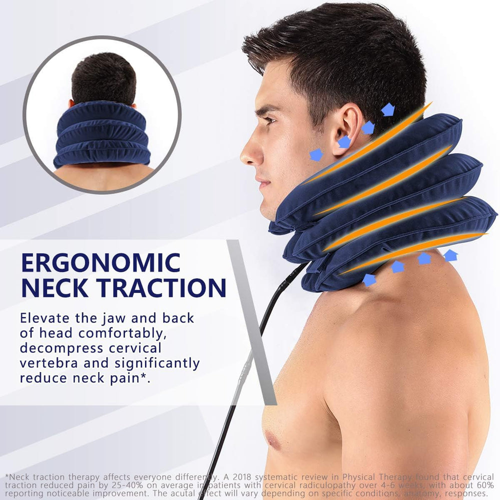 S Cervical Neck Traction Device with adjustable air control for personalized comfort.