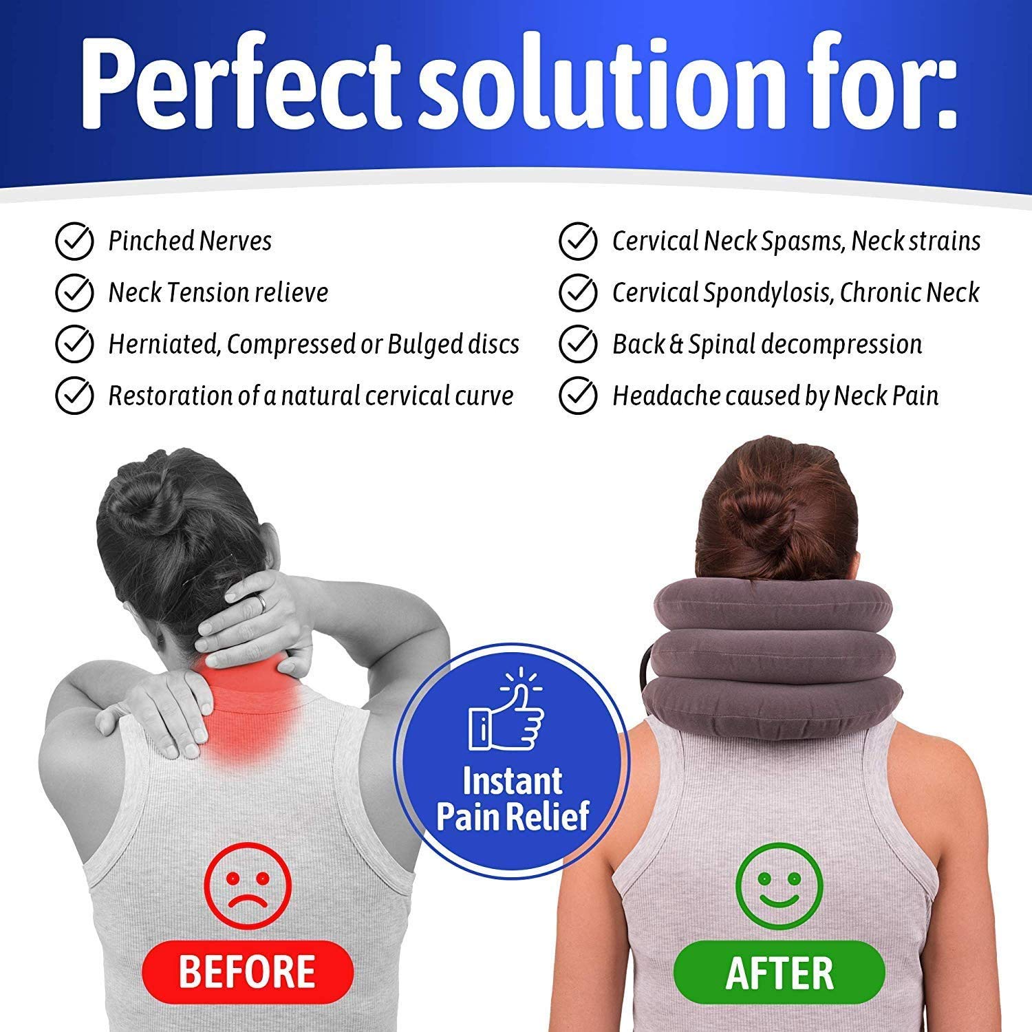 Ideal for home use, convenient neck decompression when needed.