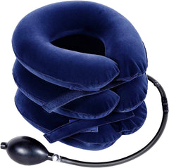 S Cervical Neck Traction Device inflates for customizable neck support at home.
