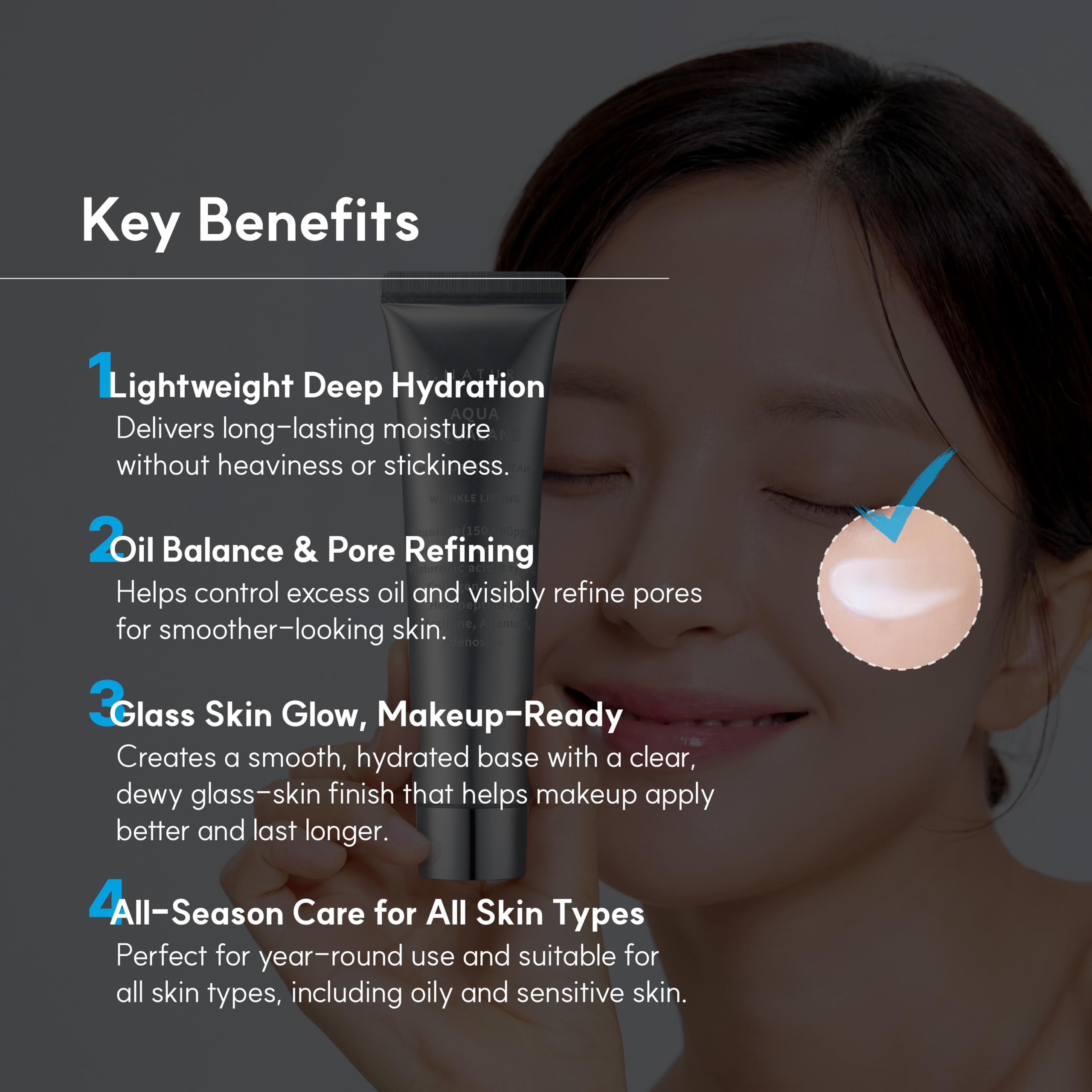 Lightweight cream absorbing quickly without a greasy residue on the skin.