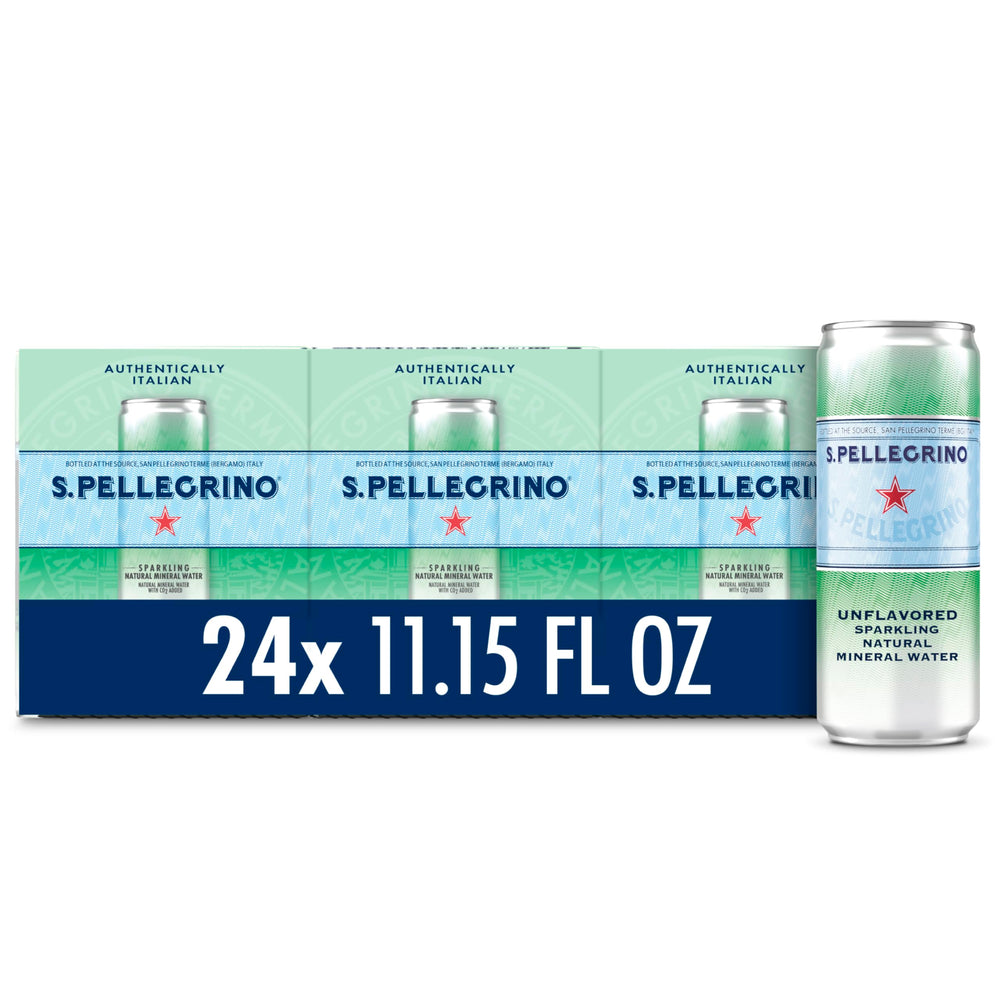 S.Pellegrino 24 pack front view for convenient on the go hydration.