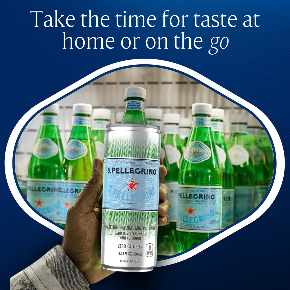 S.Pellegrino can side-view shows compact can design.