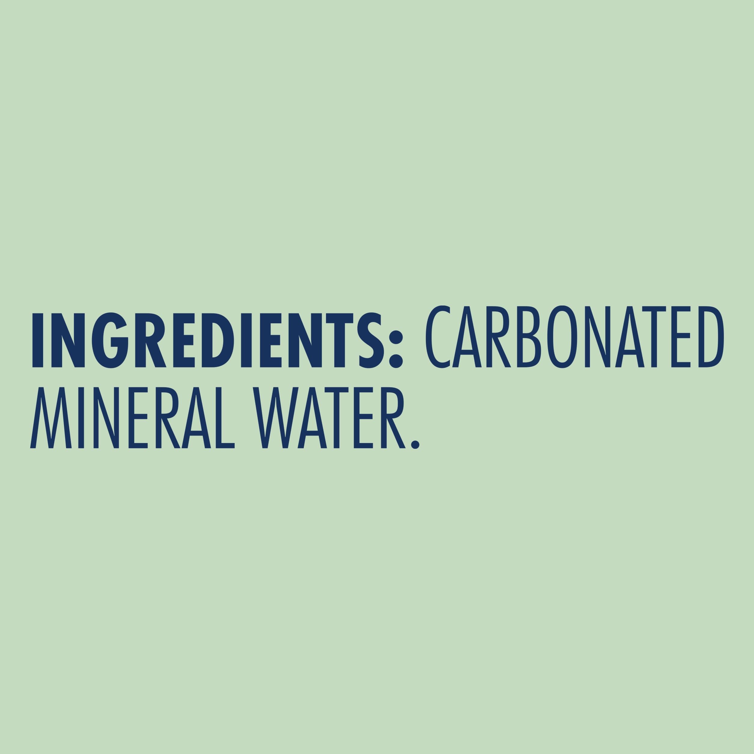 S.Pellegrino water label closeup highlights mineral content.