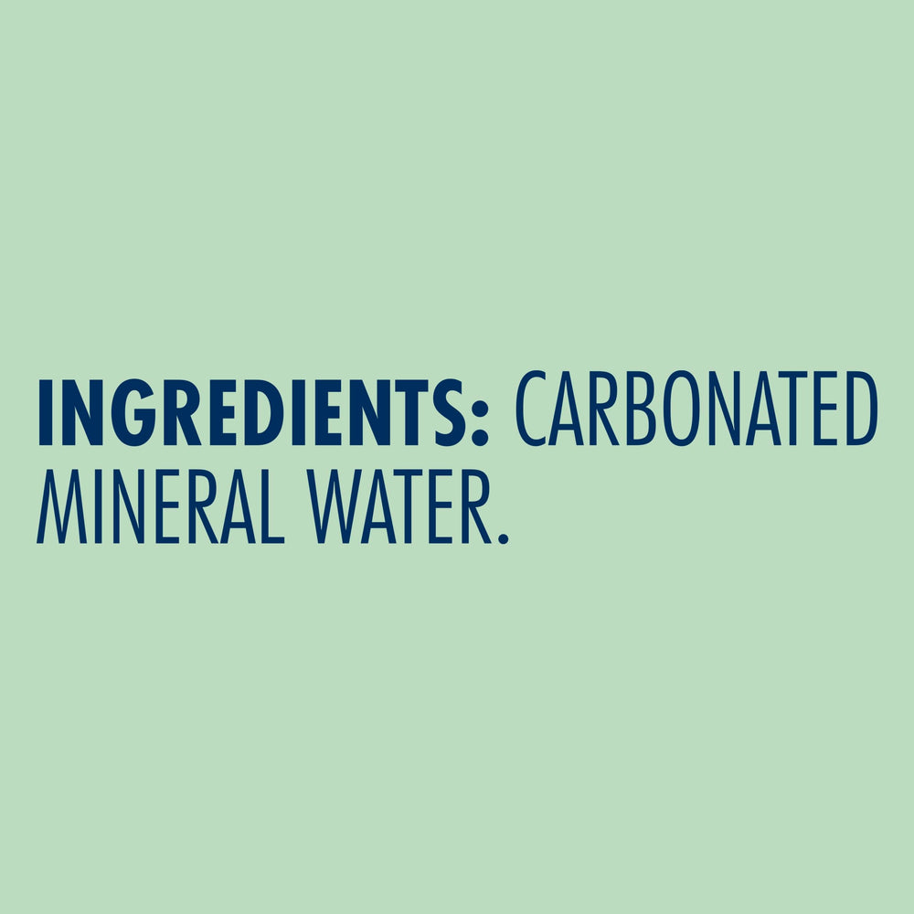 S.Pellegrino water label closeup highlights mineral content.