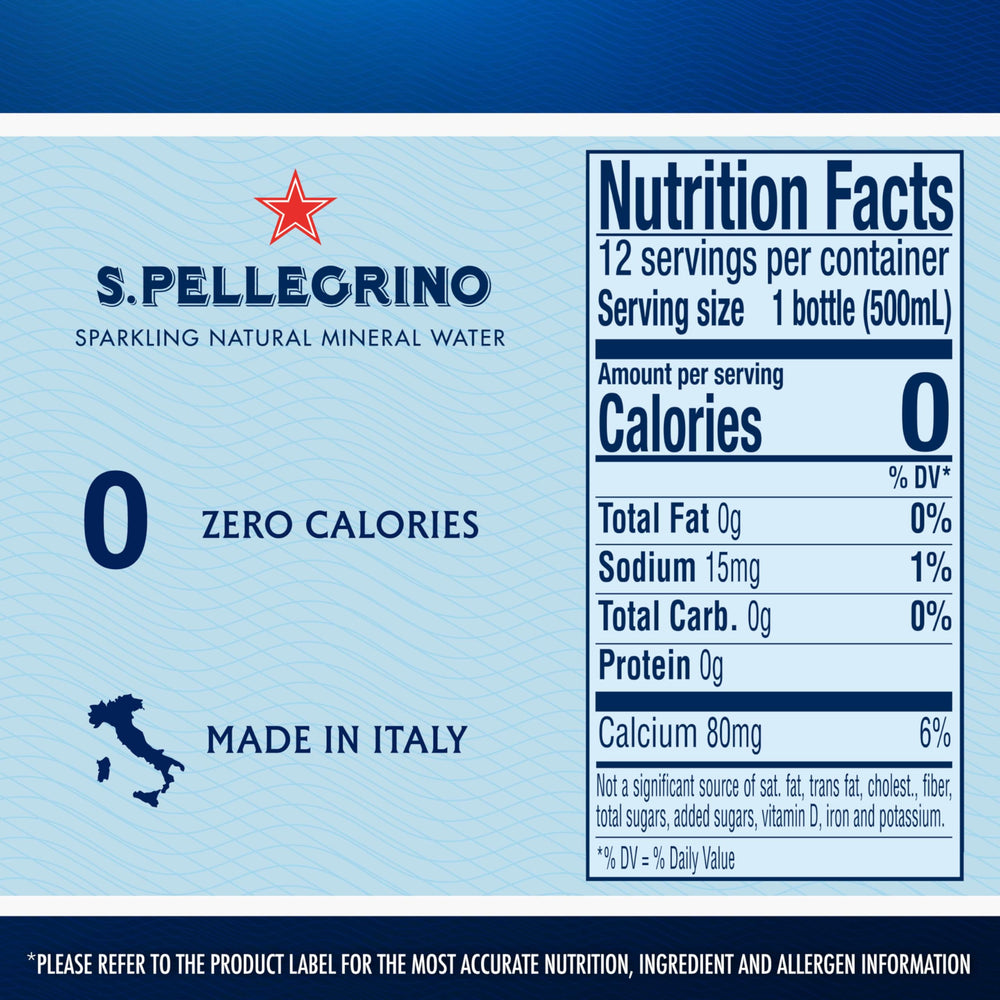 Pouring S.Pellegrino to reveal crisp, refreshing bubbles