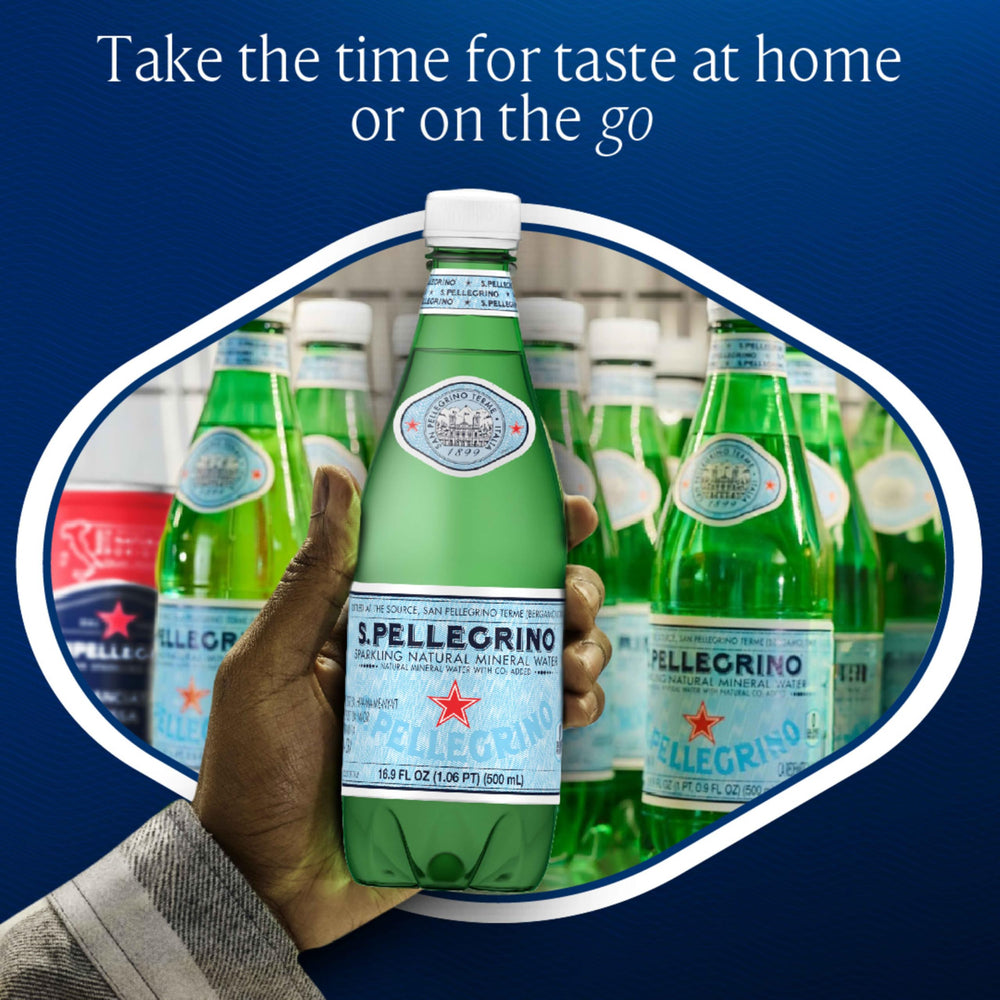 Close-up of bubbles in a S.Pellegrino glass for a refreshing sip