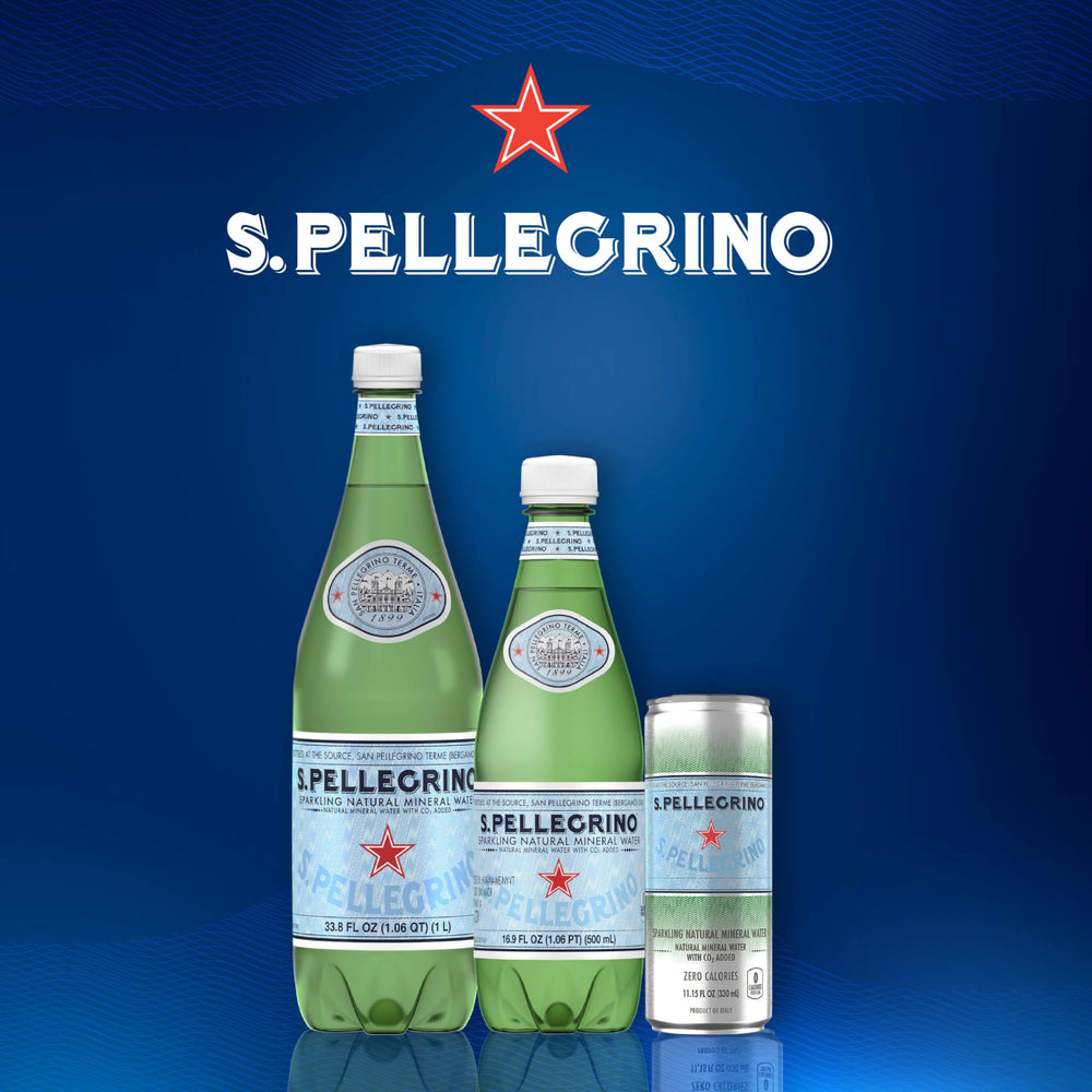 S.Pellegrino glass being poured into a chilled glass