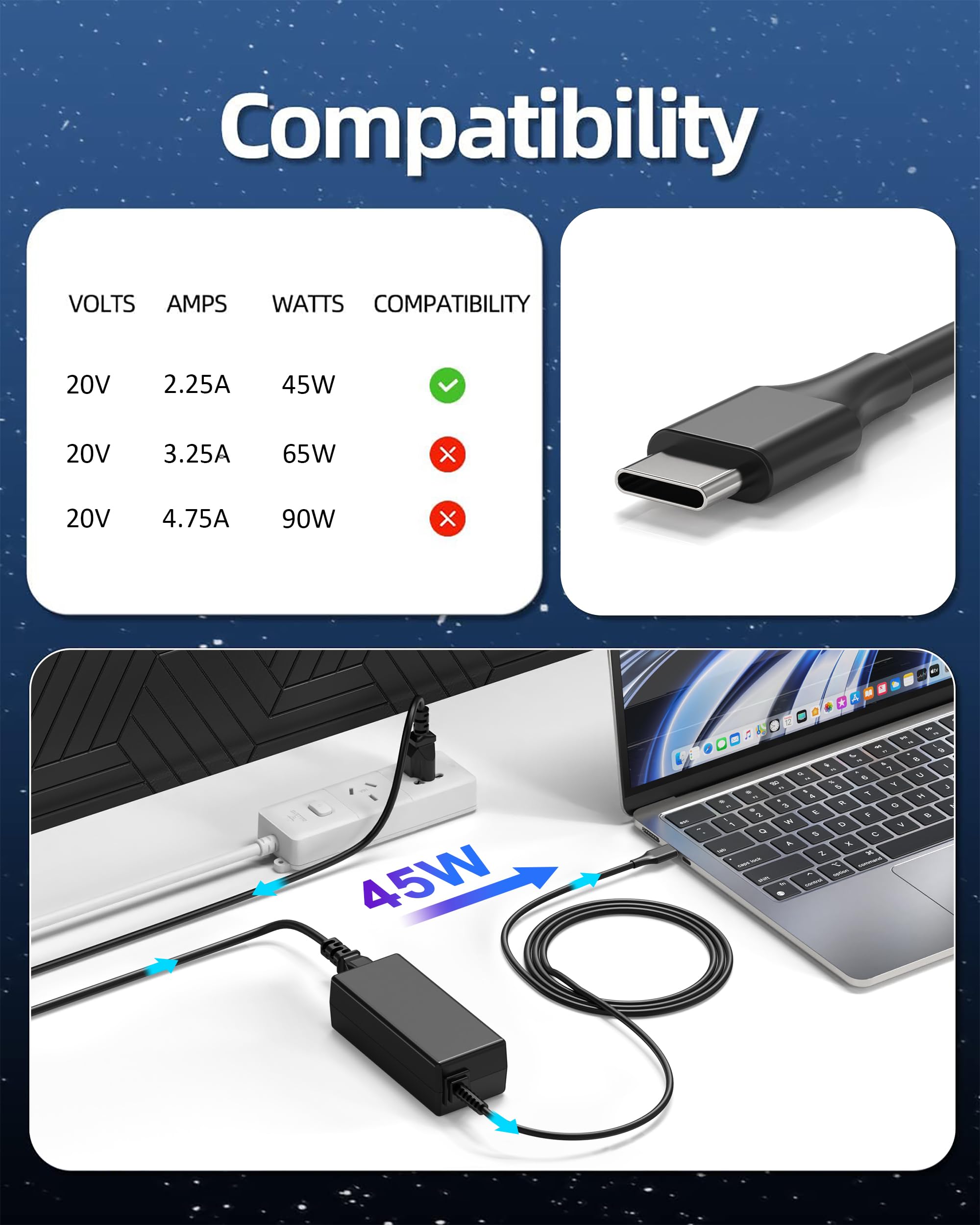 S SKSTYLE charger for HP Chromebook 13/14/11 G5 keeps Chromebooks ready