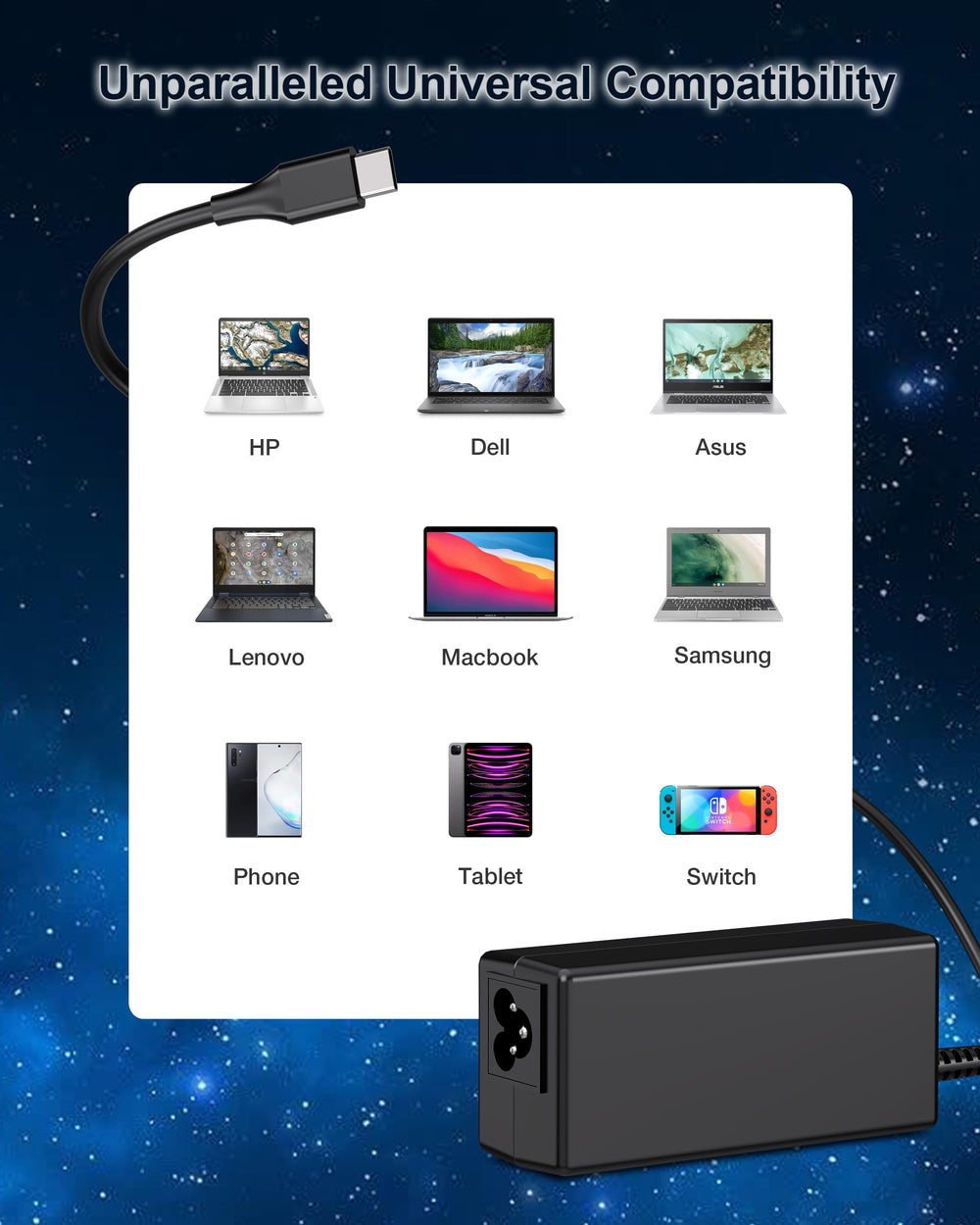 S SKSTYLE charger for HP EliteBook 830 G3 supports productive use