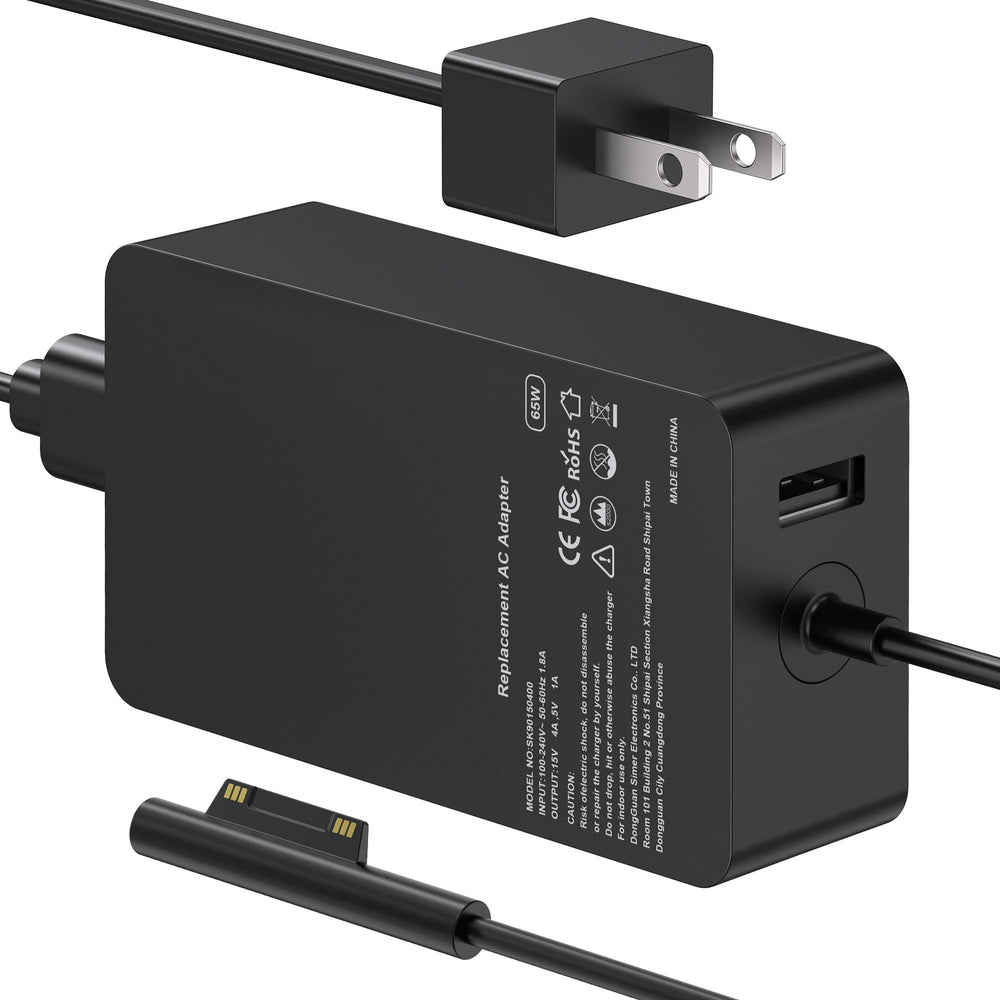S SKSTYLE 65W Surface Pro Charger front view powers Surface Pro smoothly.