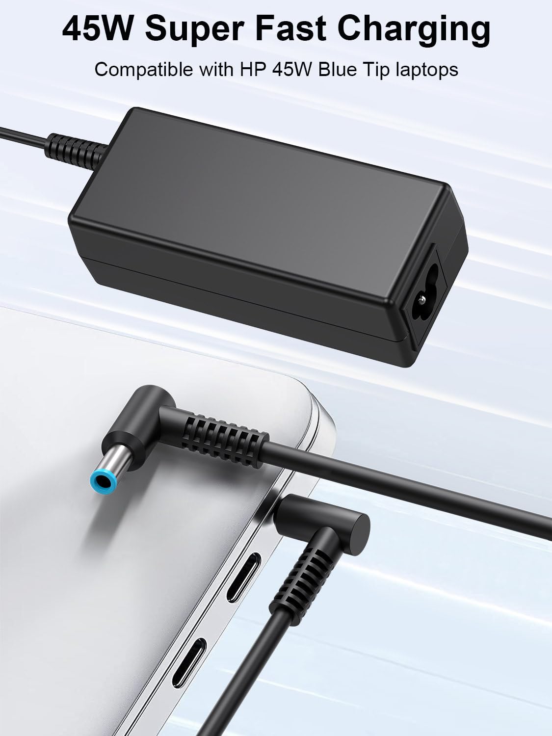 S SKSTYLE blue-tip HP charger delivering reliable 19.5V for notebooks.