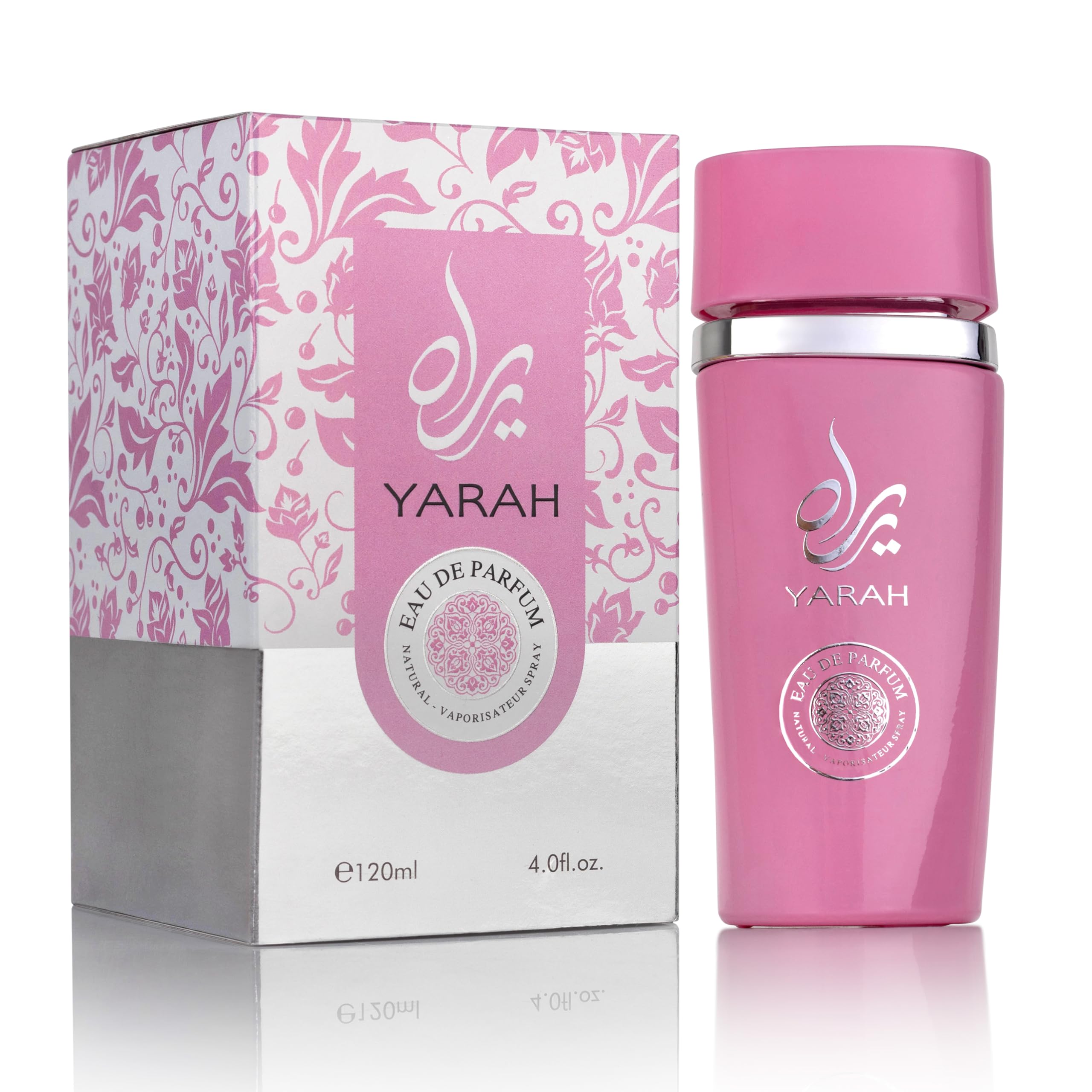 SAADAH Yarah bottle front view with pink accents for an elegant gift