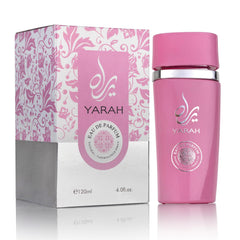 SAADAH Yarah bottle front view with pink accents for an elegant gift