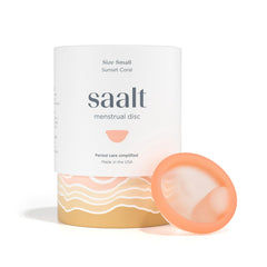 Saalt Disc folded in soft form ready for insertion and all-day comfort