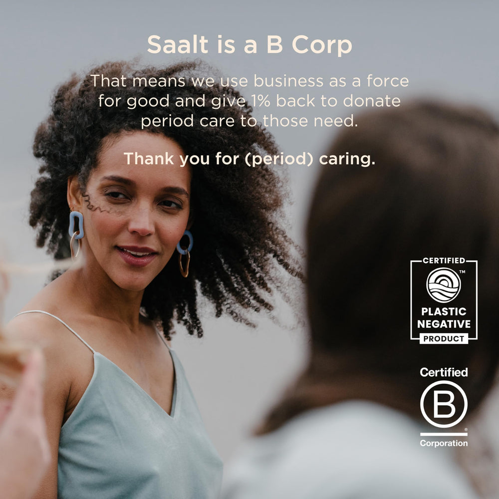 Saalt Soft menstrual cup with discreet storage for travel.
