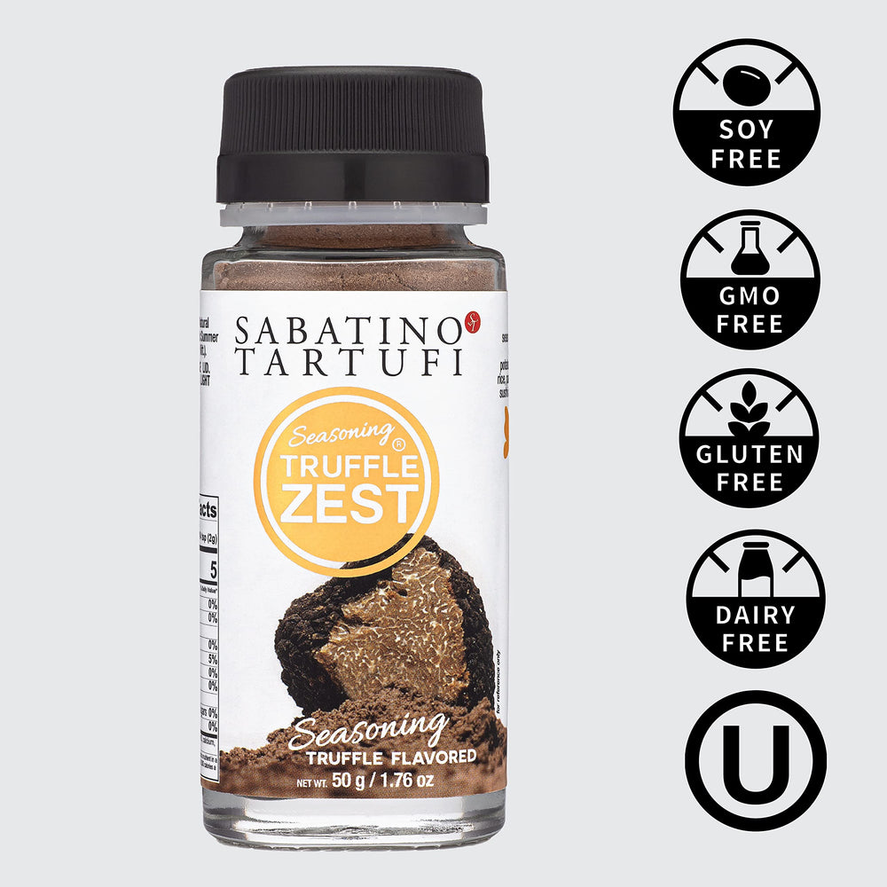 Sabatino Tartufi Truffle Zest finish sprinkle elevates pasta, pizza, and salads