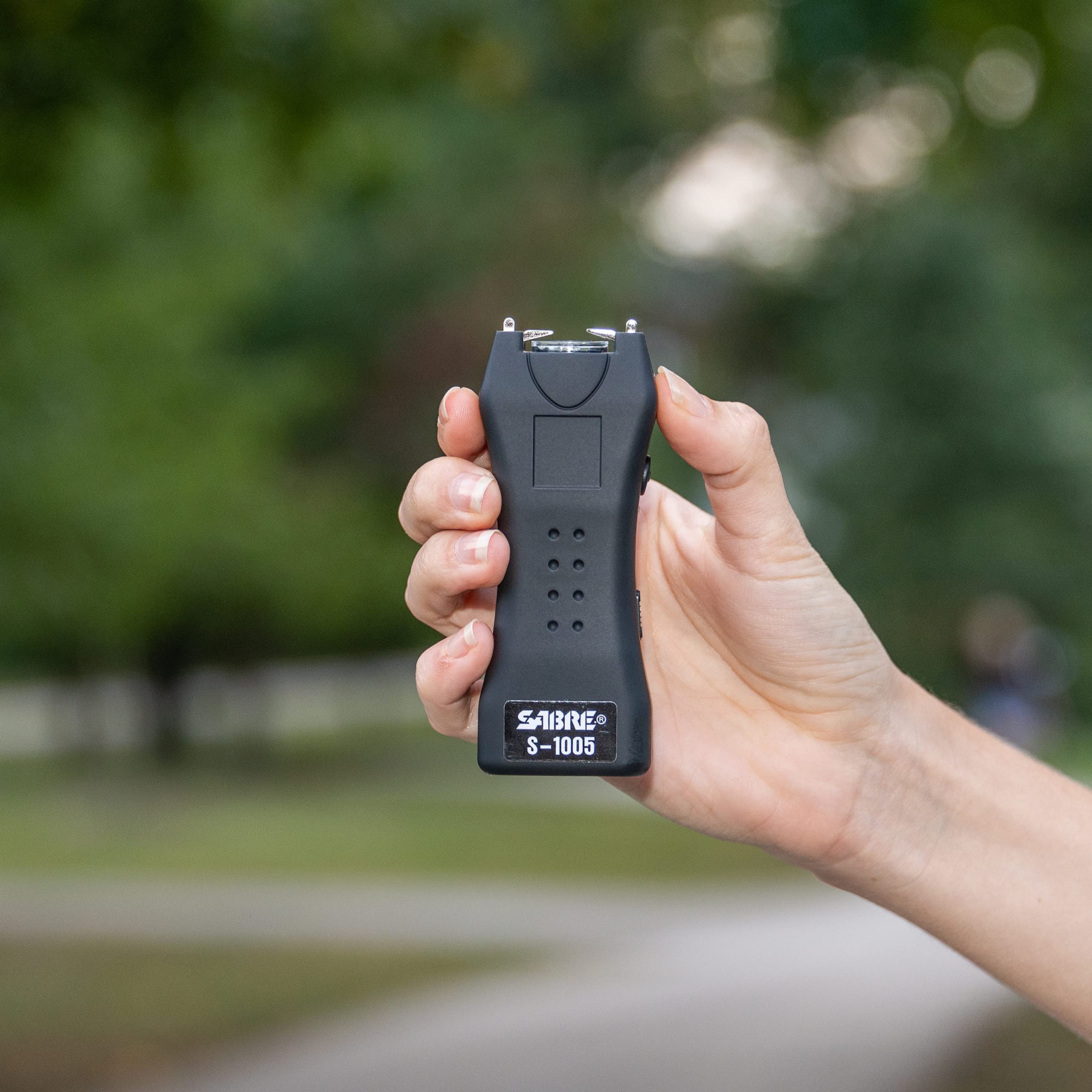 SABRE stun gun with 120-lumen LED light for illumination