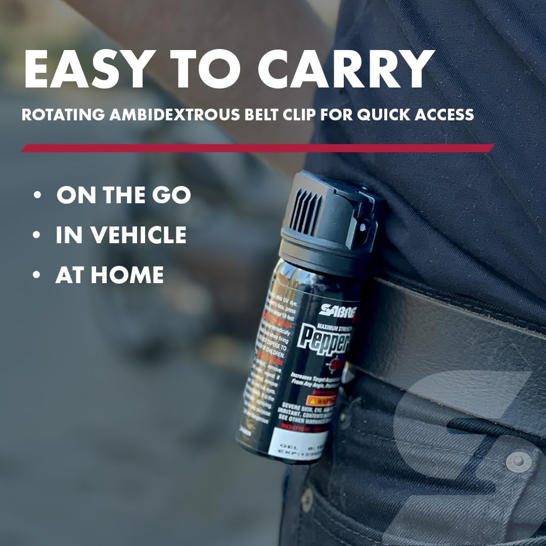 SABRE Crossfire pepper gel fast flip top allows quick activation.