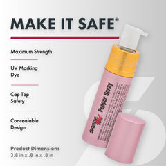 SABRE lipstick pepper spray cap closed to prevent accidental discharge.