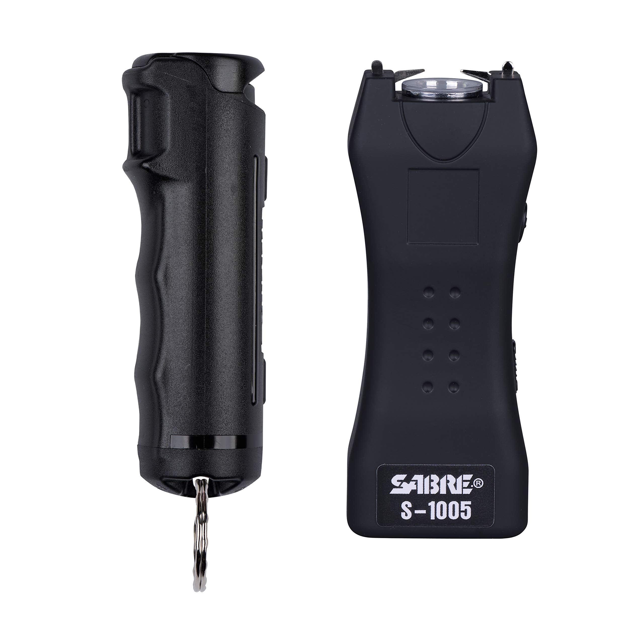 SABRE pepper spray with ergonomic finger grip for quick aim at night