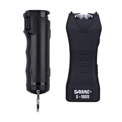 SABRE pepper spray with ergonomic finger grip for quick aim at night