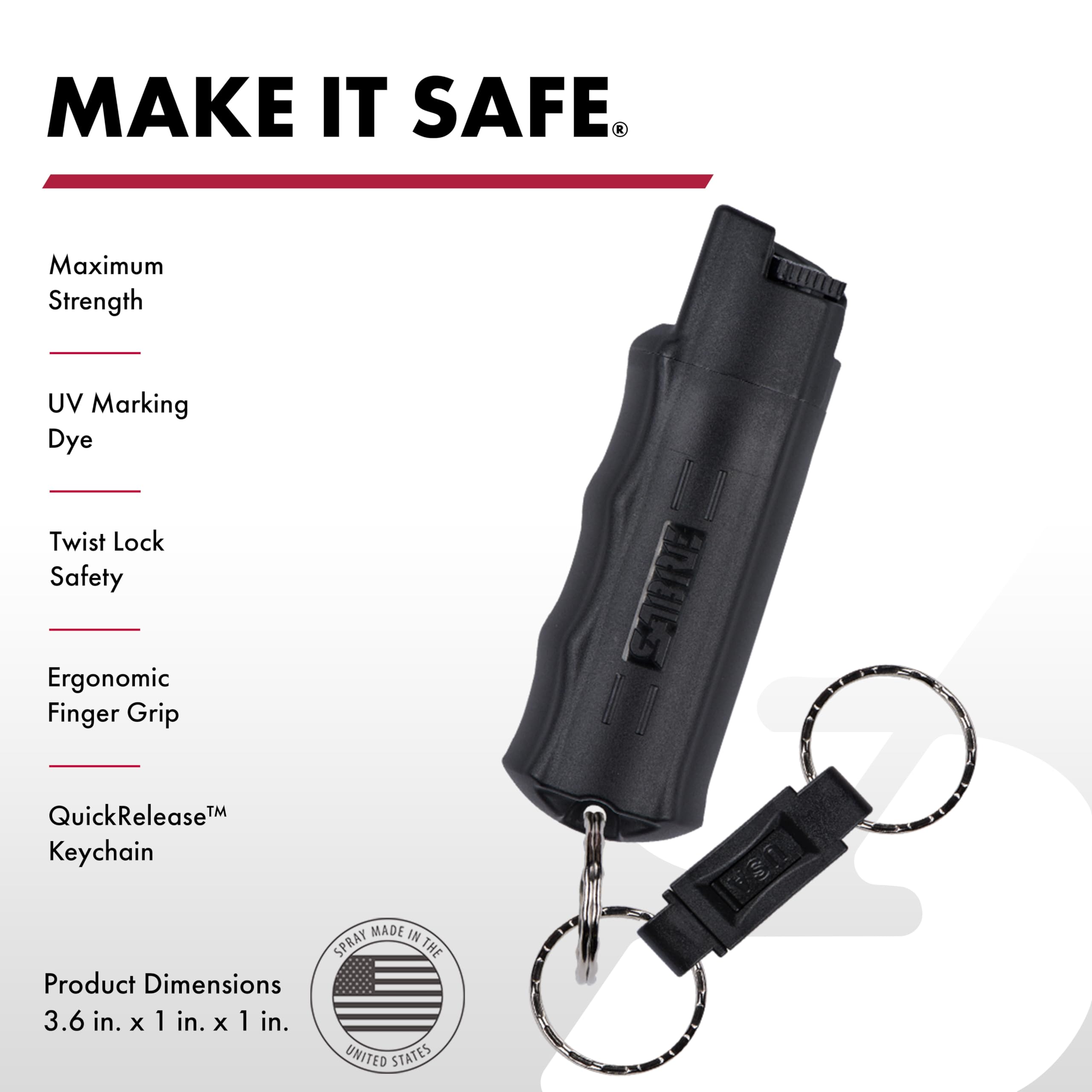 SABRE pepper spray finger grip design enhances aiming control