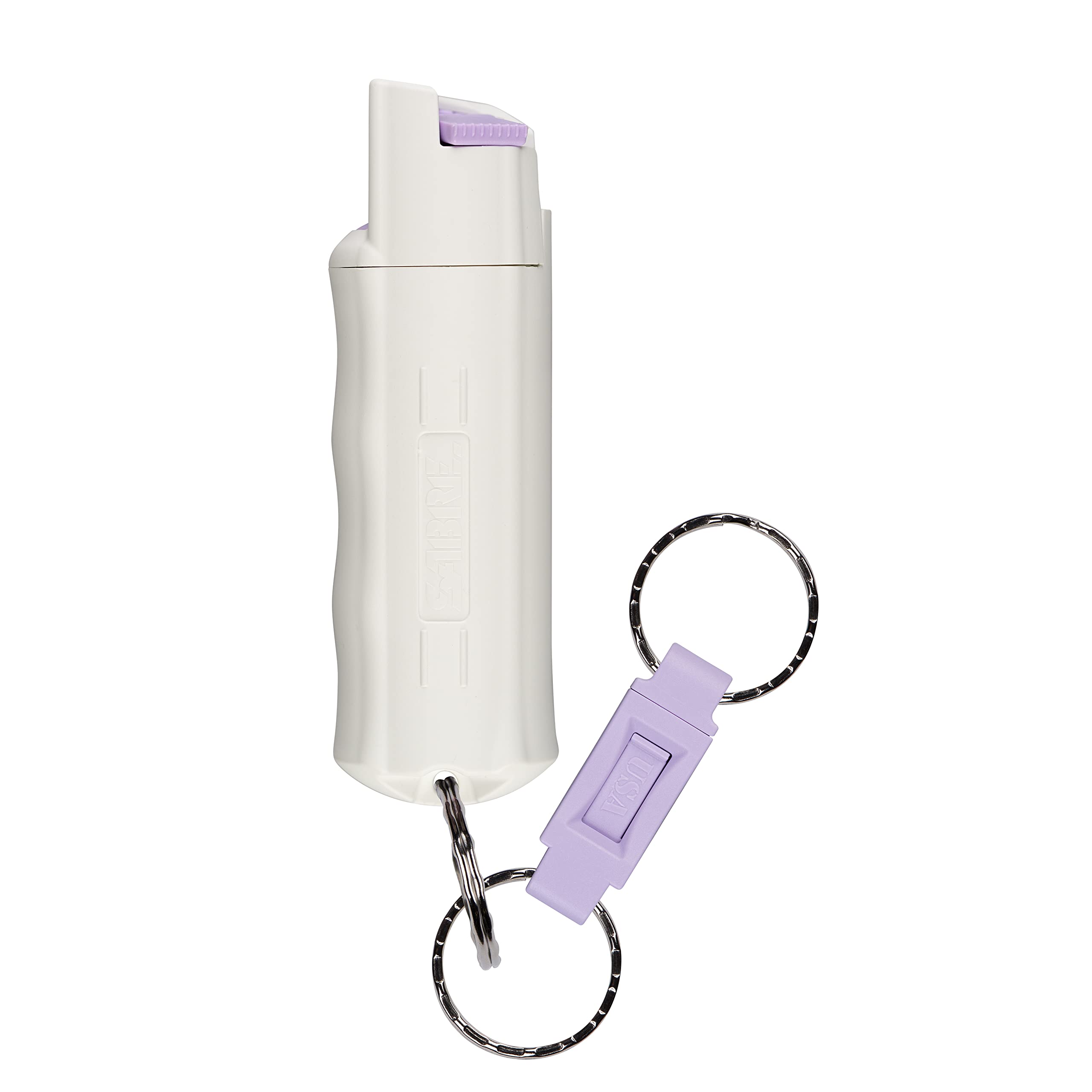 SABRE Pepper Spray with quick release keychain for fast access in emergencies.