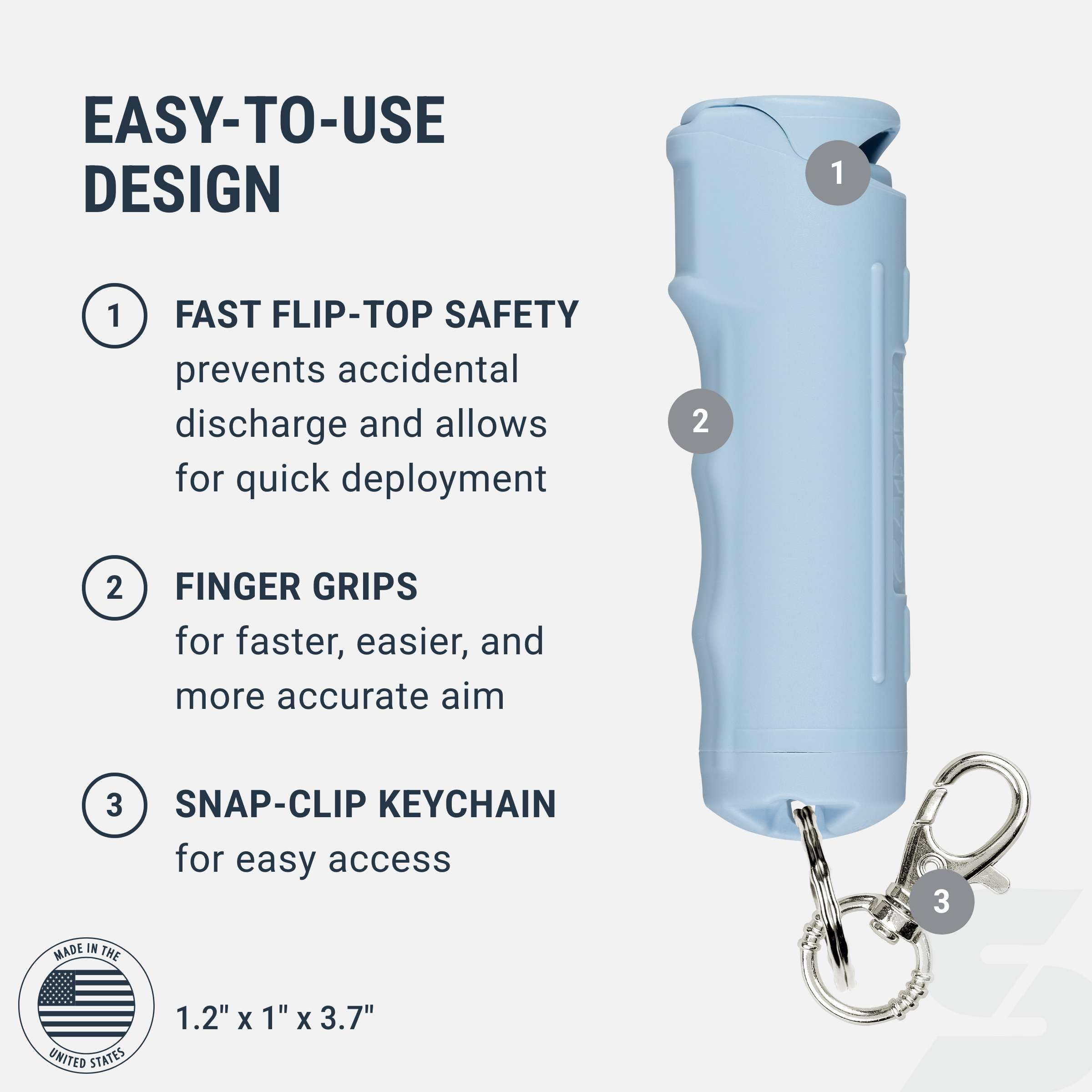SABRE pepper spray ten second spray time supports greater response windows.