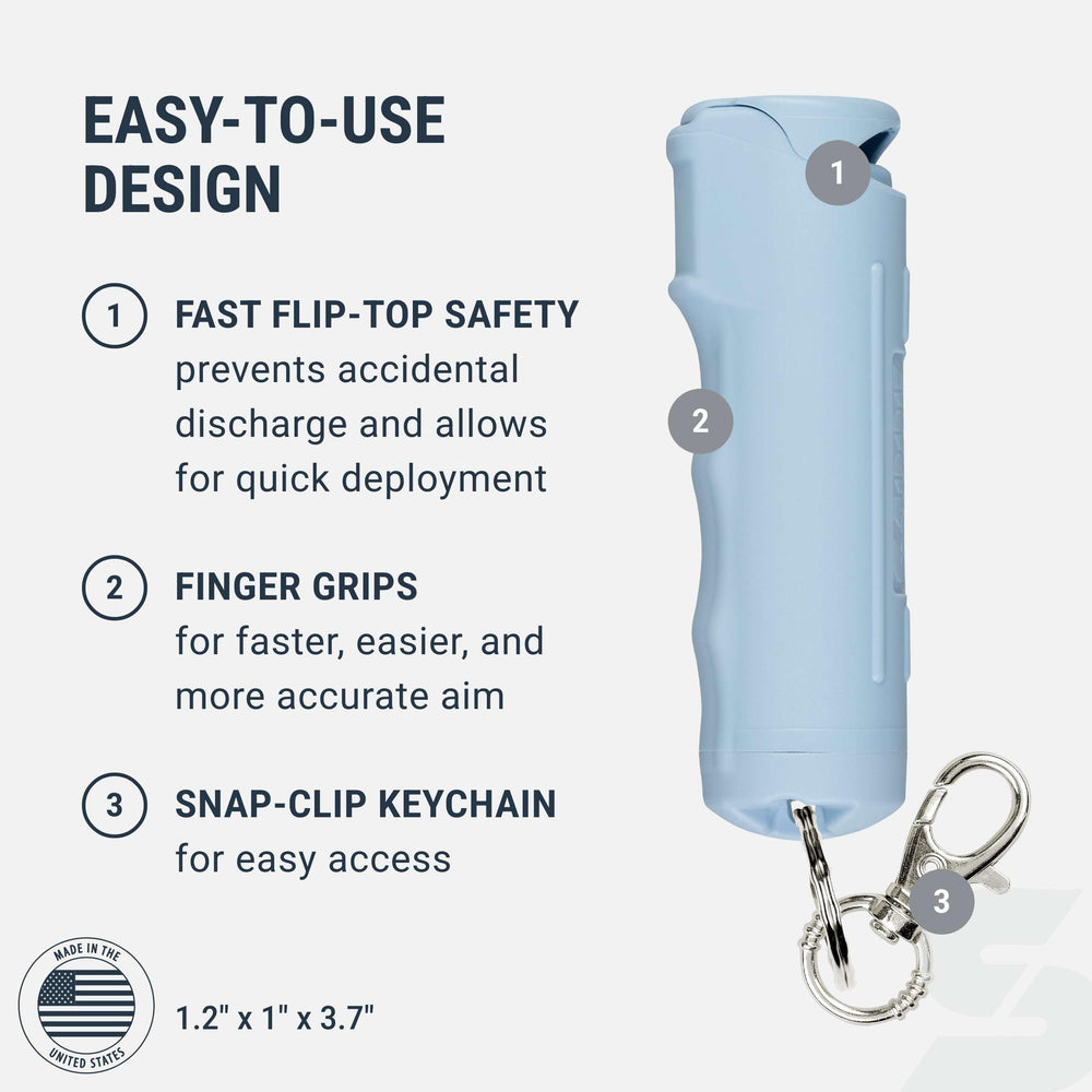 SABRE pepper spray ten second spray time supports greater response windows.