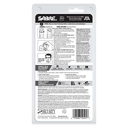 SABRE pepper spray training videos included for safety best practices.