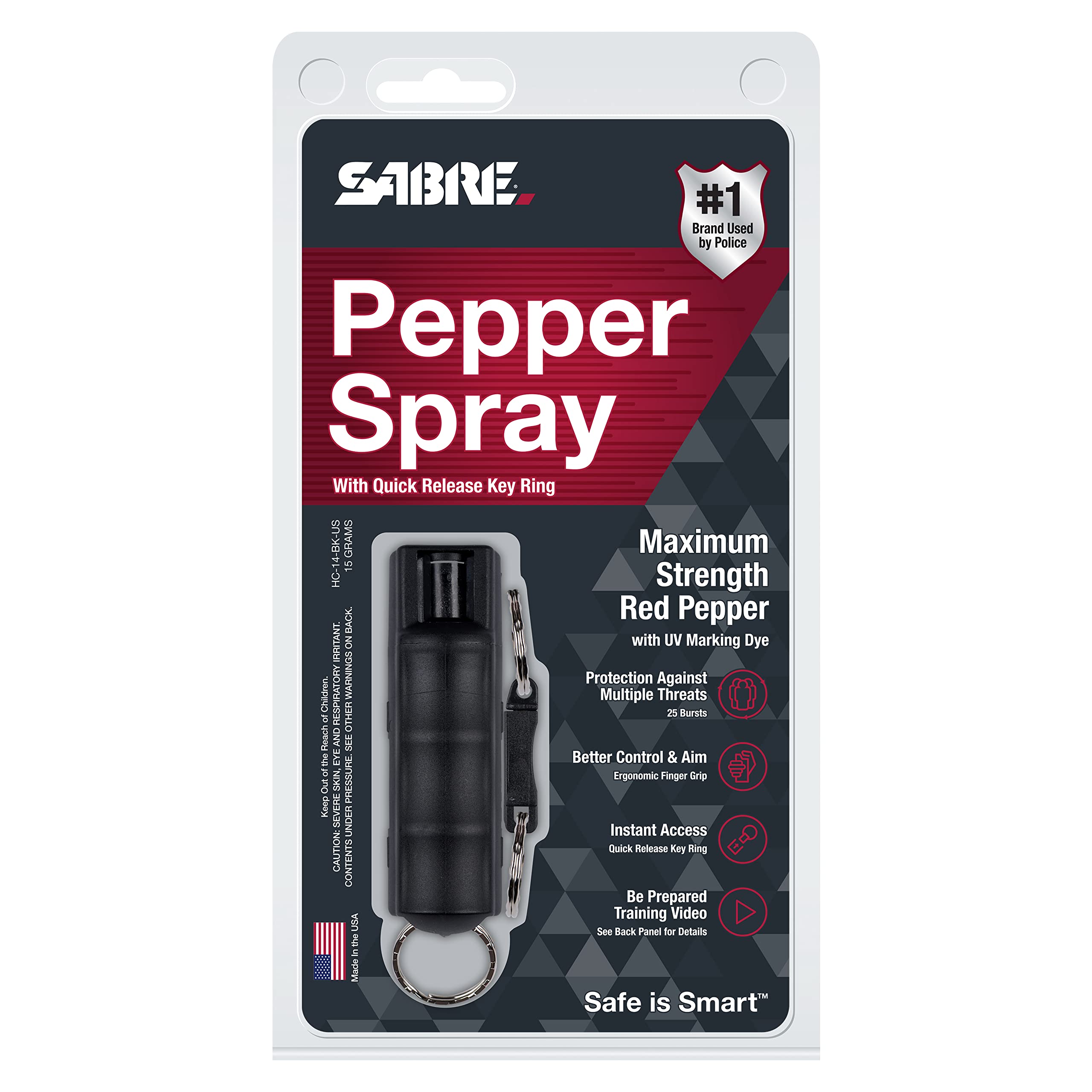 SABRE twist safety and quick-release keychain enable secure access