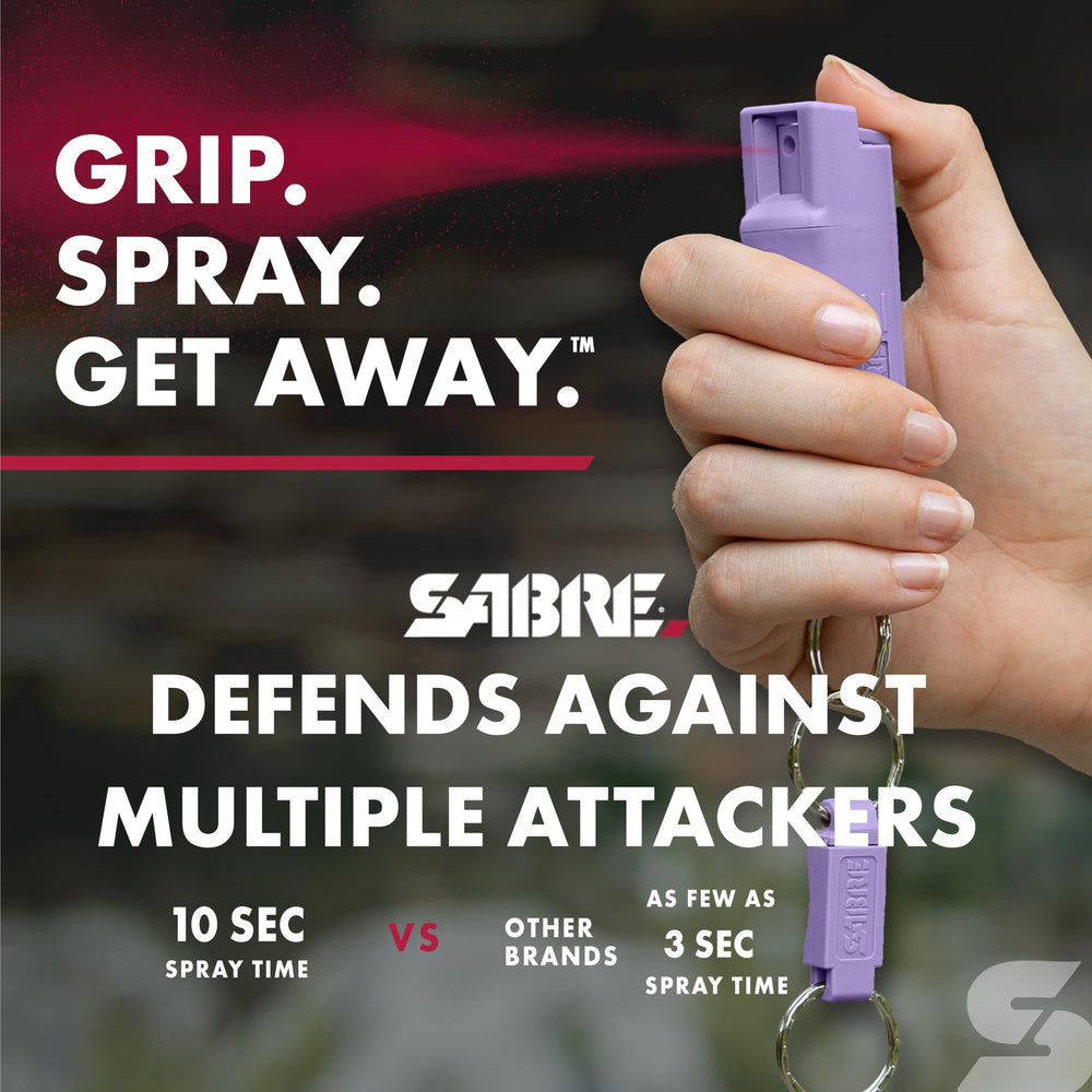 SABRE personal alarm features a loud alert and LED light for deterrence.