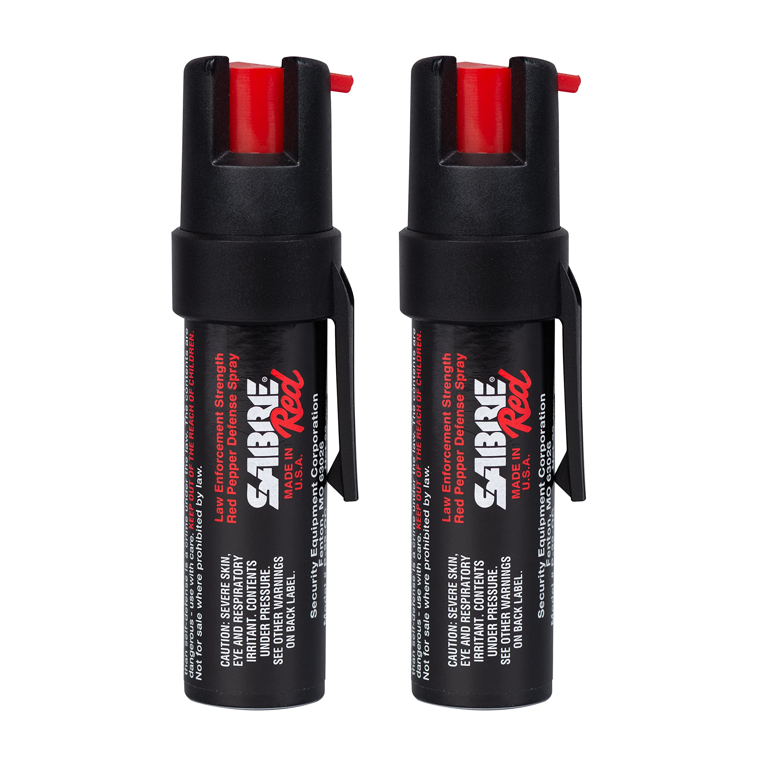 SABRE Red compact pepper spray with belt clip for fast access in emergencies