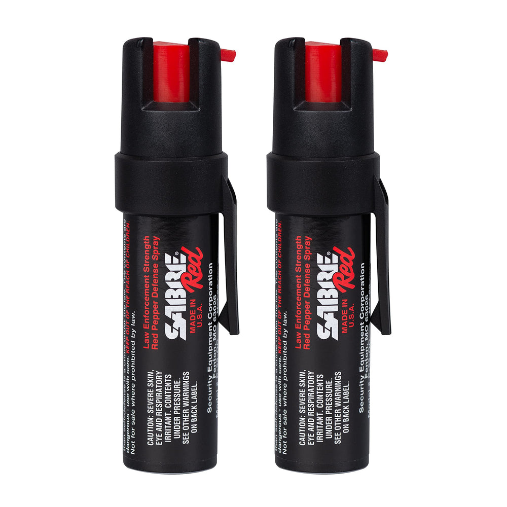 SABRE Red compact pepper spray with belt clip for fast access in emergencies