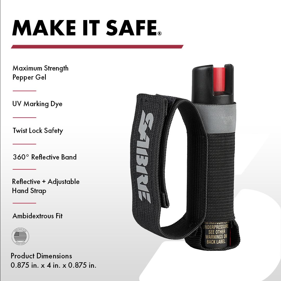 SABRE Runner 360° reflective strap enables quick access during workouts.