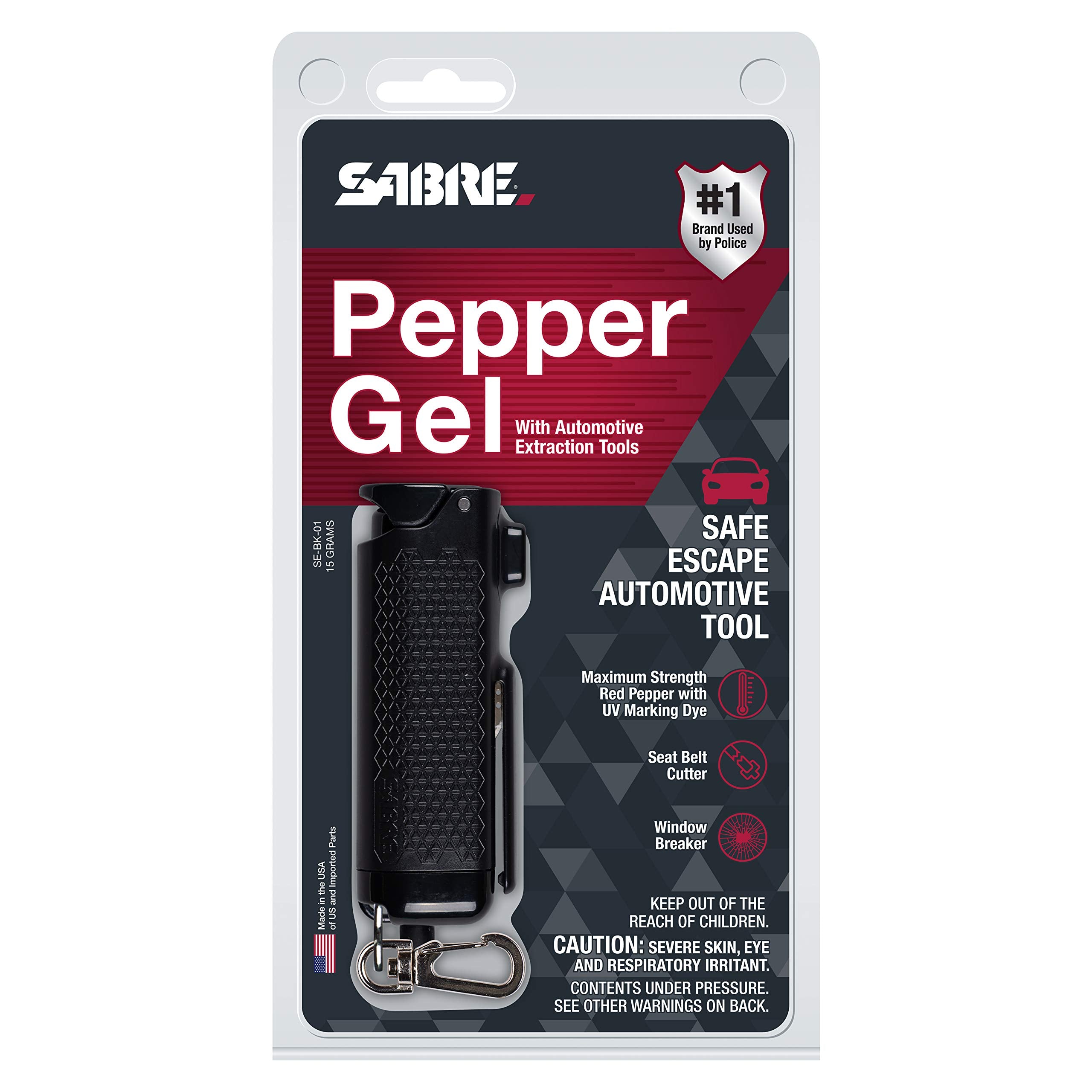 SABRE Safe Escape car kit with belt clip for convenient access