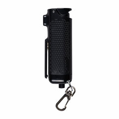SABRE Safe Escape pepper gel nozzle angled for precise targeting in emergencies.